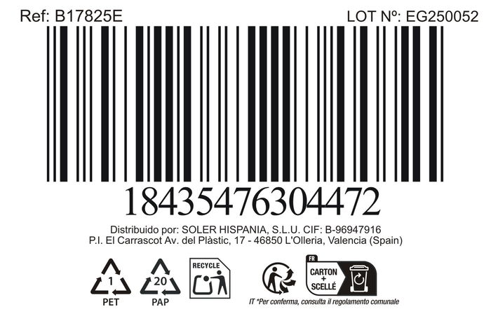 Inde Cacerola 26 cm (8L) Acero Inoxidable con Tapa "New Neron" Qt 37x27.5x15cm (4 Unidades)