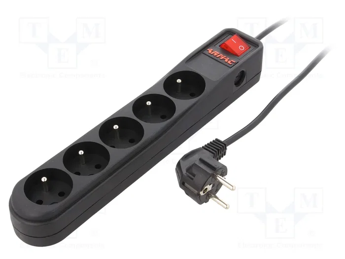Armac ARC 5 Regleta de 5 tomas, cable de 1,5m, negra