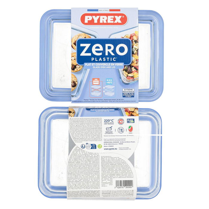 Hermético Rectangular Boro Pure Glass Pyrex® 19x14x5 cm - 0,8 L