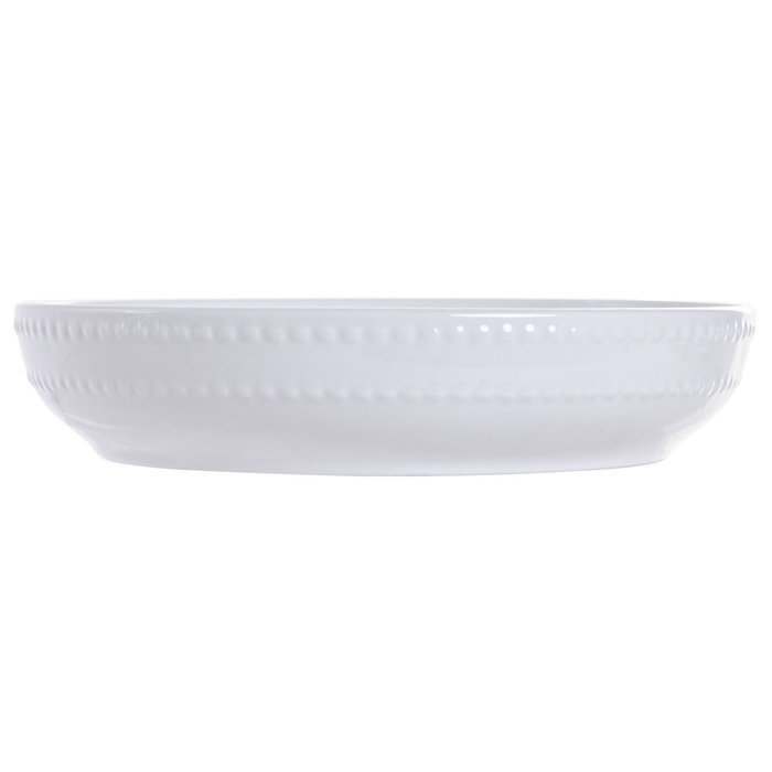 DKD Home Decor Set de Vajilla Perla de Porcelana con Relieve, 18 Piezas