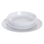 DKD Home Decor Set de Vajilla Perla de Porcelana con Relieve, 18 Piezas