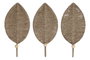 DKD Home Decor Set de 3 Percheros de Pared Tropical en Yute y Metal