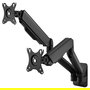 EQUIP Soporte de Monitor 17"-32" para 2 Pantallas TFT, Giro 180°, 2 Brazos Articulados, Capacidad 9Kg, Color Negro