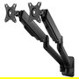 EQUIP Soporte de Monitor 17"-32" para 2 Pantallas TFT, Giro 180°, 2 Brazos Articulados, Capacidad 9Kg, Color Negro