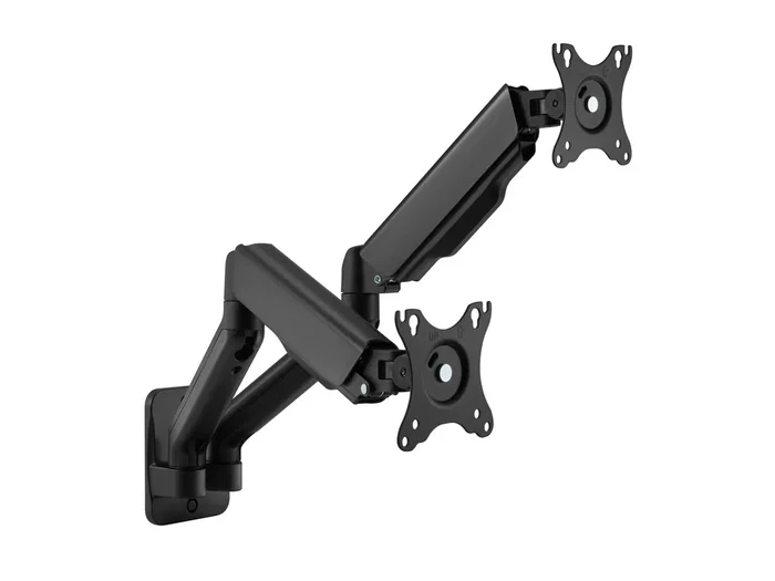 Equip 650138 Soporte de Pared Dual Brazo de Gas para 2 Monitores 17-32 Pulgadas - Hasta 9kg por Pantalla, Ajustable, Negro