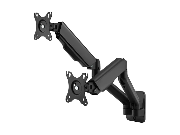 Equip 650138 Soporte de Pared Dual Brazo de Gas para 2 Monitores 17-32 Pulgadas - Hasta 9kg por Pantalla, Ajustable, Negro