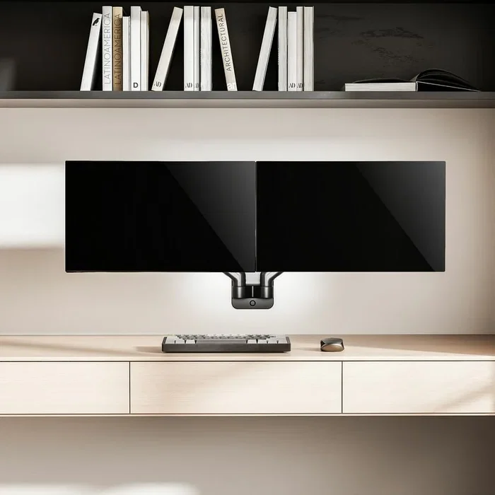 Equip 650138 Soporte de Pared Dual Brazo de Gas para 2 Monitores 17-32 Pulgadas - Hasta 9kg por Pantalla, Ajustable, Negro