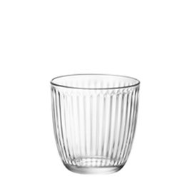 Bormioli Line Vaso de Vidrio con Borde Grueso - 85 mm de Alto, 85 mm de Diámetro, Capacidad 29 cl (Set de 12)