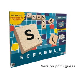 Mattel Games Scrabble Core Wood - Juego de Mesa en Portugués - Edición de Madera, +10 Años