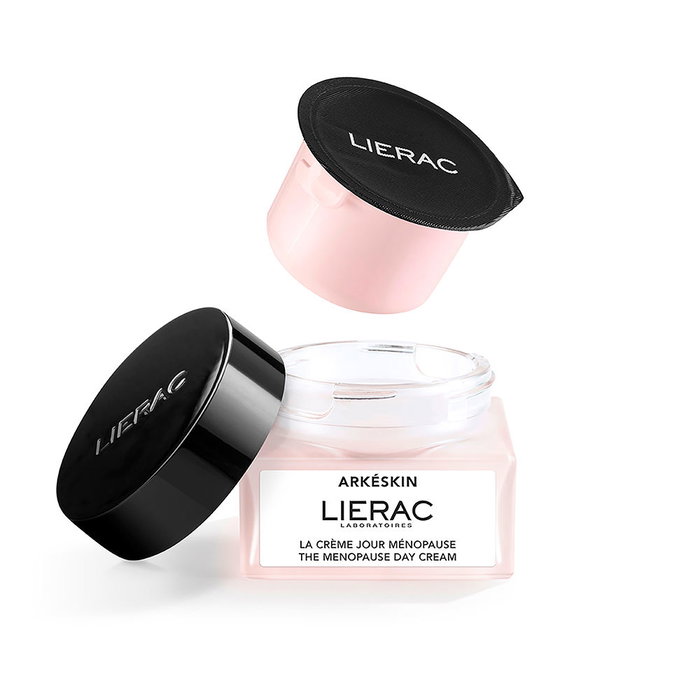 Lierac ARKESKIN Crema de Día Recarga 50 ml para Piel en Menopausia con Ácido Hialurónico - Tratamiento Hidratante y Reafirmante, 97% Ingredientes Naturales, Rellenable