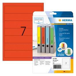 HERMA Etiquetas para carpetas rojo 38,0 x 192,0 mm