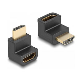 DeLOCK Adaptador HDMI Macho a Hembra Angulado de Alta Velocidad con Ethernet, 8K 60 Hz, Color Negro
