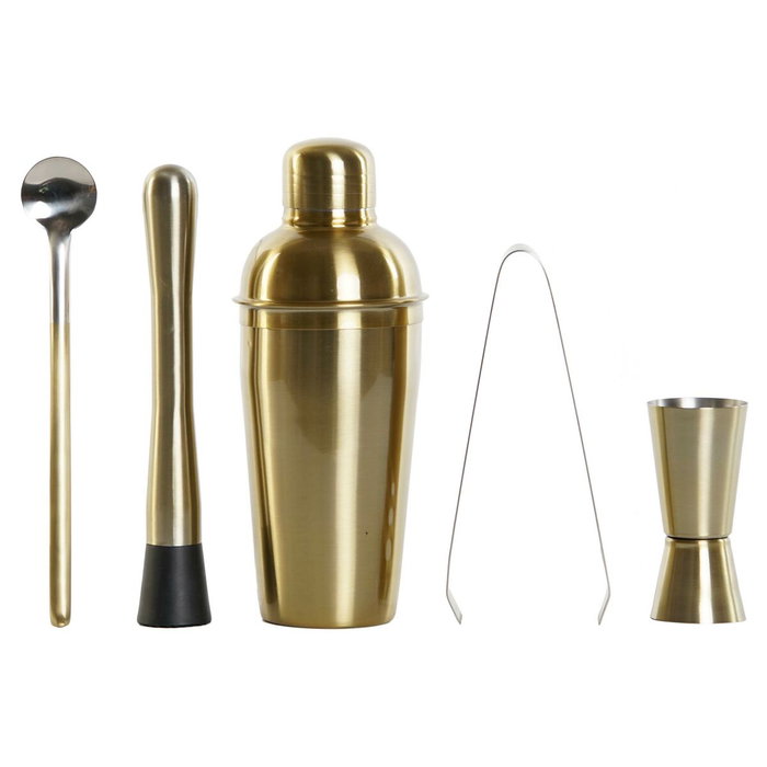 DKD Home Decor Set de Coctelería de 5 Piezas en Inox Dorado DKD Home Decor Set de Coctelería de 5 Piezas en Inox Dorado