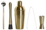 DKD Home Decor Set de Coctelería de 5 Piezas en Inox Dorado
