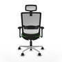 PIQUERAS Y CRESPO Silla de oficina Haches Verde/Blanco con mecanismo Sincro/Traslack