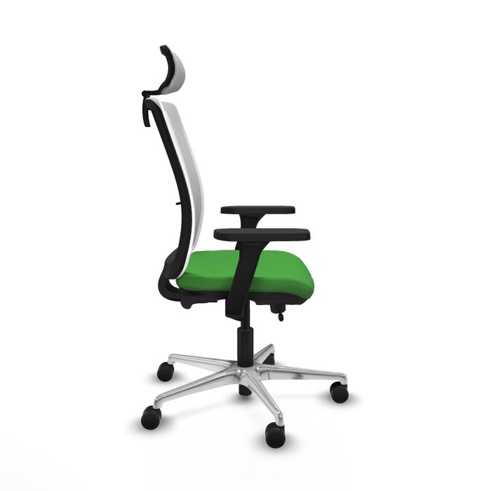 PIQUERAS Y CRESPO Silla de oficina Haches Verde/Blanco con mecanismo Sincro/Traslack