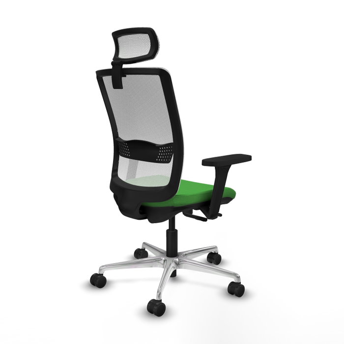 PIQUERAS Y CRESPO Silla de oficina Haches Verde/Blanco con mecanismo Sincro/Traslack