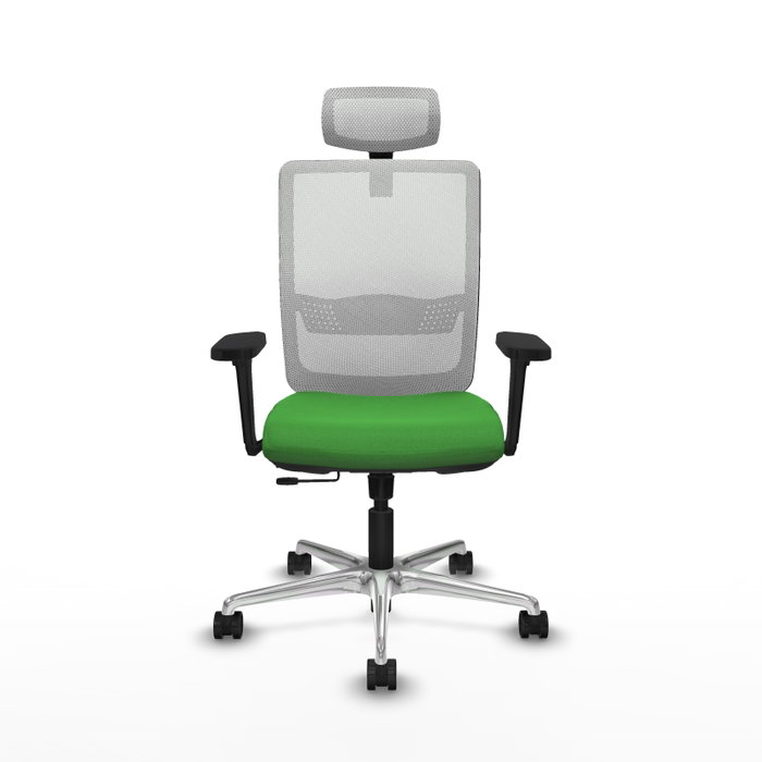 PIQUERAS Y CRESPO Silla de oficina Haches Verde/Blanco con mecanismo Sincro/Traslack