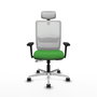 PIQUERAS Y CRESPO Silla de oficina Haches Verde/Blanco con mecanismo Sincro/Traslack
