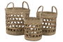 DKD Home Decor Cesta Tropical Natural Seagrass 30 x 30 x 40 cm Set de 3 Unidades