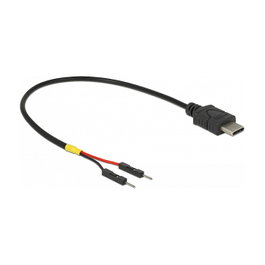 DeLOCK Cable de alimentación USB tipo C a 2 x Regleta de bornes de 2 pines, 0,2 m