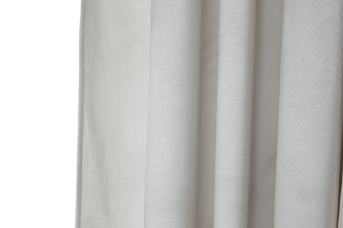 DKD Home Decor Cortina Cocodrile Urban Marfil 260 x 140 cm (2 Unidades) Poliéster Jaquard