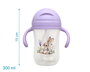 KioKids Taza de Aprendizaje Step 3 con Asas y Pajita Contrapesada, Conejo Lavanda, 300 ml, Colección Little Sauvages