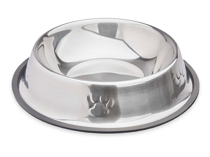 Mascow Comedero para Mascotas Metálico con Base de Goma Negra 600ml - 26 cm (Set de 12)