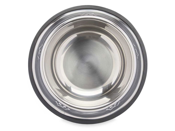 Mascow Comedero para Mascotas Metálico con Base de Goma Negra 600ml - 26 cm (Set de 12)