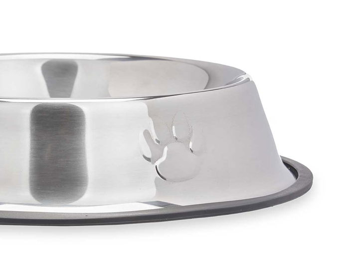 Mascow Comedero para Mascotas Metálico con Base de Goma Negra 600ml - 26 cm (Set de 12)