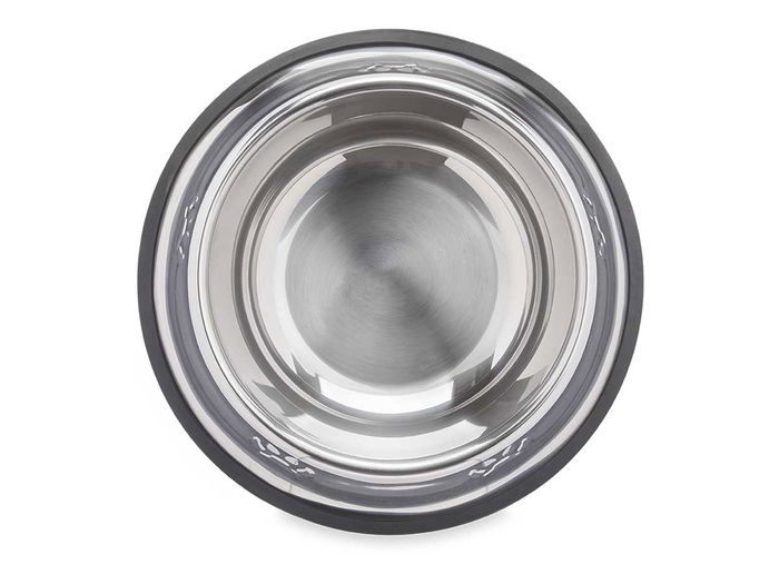 Mascow Comedero para Mascotas Metálico con Base de Goma Negra 600ml - 26 cm (Set de 12)