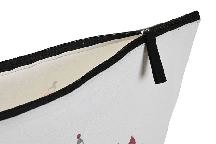 DKD Home Decor Neceser Urban Multicolor Blanco Canvas/Poliéster/Pu 8 x 21 x 33 cm (12 Unidades)
