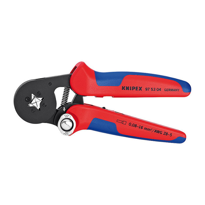 Knipex 97 53 04 Alicates de crimpado autorregulables 180 mm Acero cromo vanadio Color Azul Rojo Knipex 97 53 04 Alicates de crimpado autorregulables 180 mm Acero cromo vanadio Color Azul Rojo