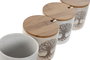 DKD Home Decor Azucarero de Gres Árbol de la Vida, Pack de 4 unidades
