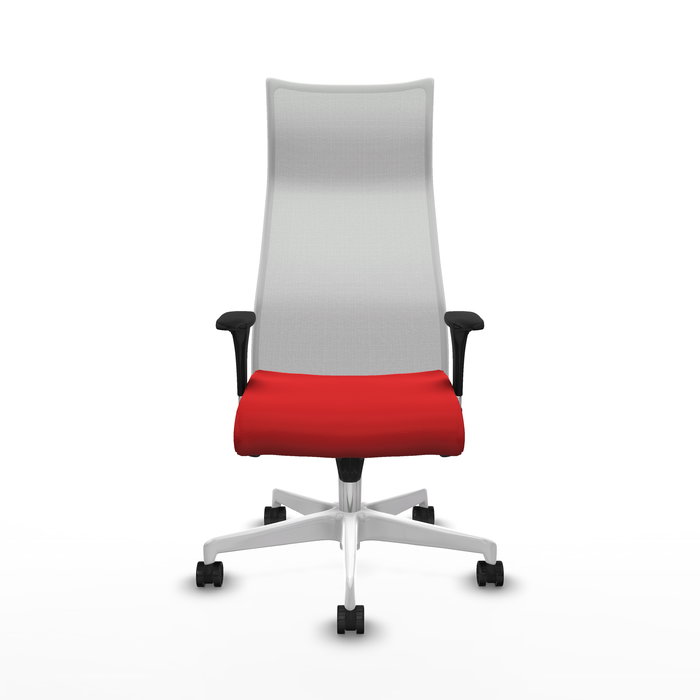 Sillón Albacete con mecanismo Sincro tapizada con Similpiel color Rojo y malla color Blanco. Equipado con Base poliamida blanca, Brazos 1D y Ruedas 65mm nailon Sillón Albacete con mecanismo Sincro tapizada con Similpiel color Rojo y malla color Blanco. Equipado con Base poliamida blanca, Brazos 1D y Ruedas 65mm nailon