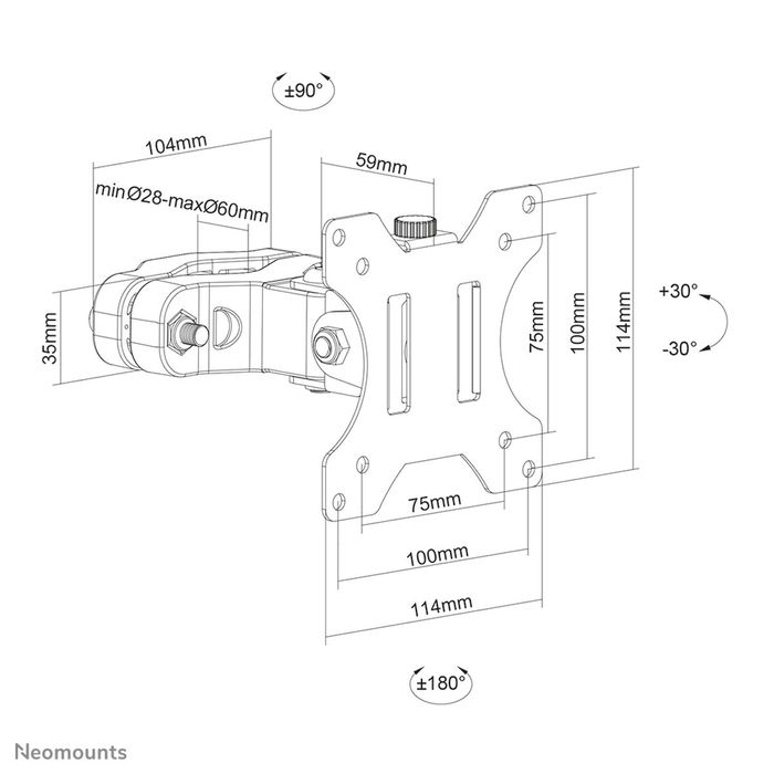 Soporte TV Neomounts 12581674000 17" 32" 8 kg