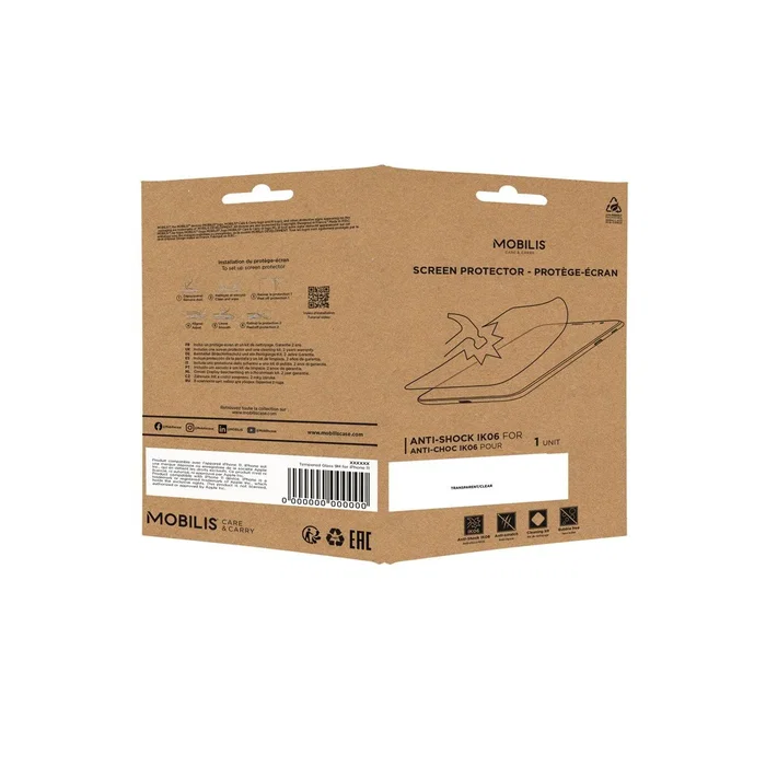 Mobilis 036257 Protector de Pantalla para Apple iPad Mini 6 (8.3") - Dureza 5H, Antibacteriano, Antigolpes, Recubrimiento Oleofóbico, Transparente, Fácil Aplicación, 1 Unidad