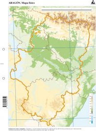 CUMIO Paquete de 50 Mapas Mudos Físicos de Aragón
