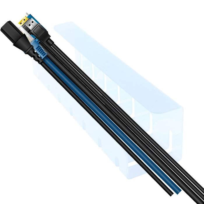 Compossar Pasacables de Metacrilato para Escritorio Transparente Largo 40 cm