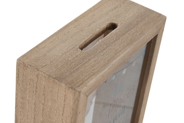 DKD Home Decor Hucha Baby Natural y Beige Lovely Bear 24 7 x 20 x 16 cm (4 Unidades)