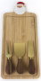 DKD Home Decor Set de 4 Tablas para Cortar de Bambú y Acero Inoxidable Papá Noel
