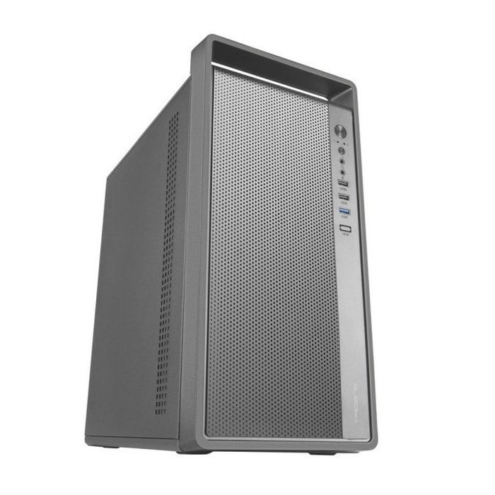 Tacens 2FORTISII Caja Ordenador MicroATX Mini Torre Gris, Frontal Malla Completa, Asa Transporte, GPU 235mm, Ventilador 120mm FDB, USB 3.0, 4 Ranuras, para Placas MicroATX/Mini-ITX