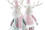 DKD Home Decor Figura Navidad Fantasia Reno Poliester Verde Rosa Blanco 17 x 60 x 20 cm