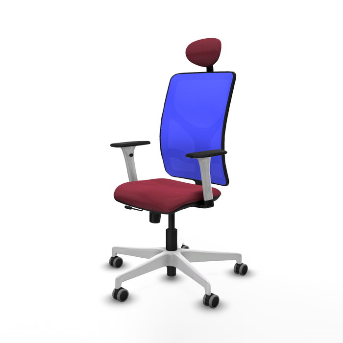 PIQUERAS Y CRESPO Silla de oficina Motilla con mecanismo Sincro/Traslack Granate y Azul PIQUERAS Y CRESPO Silla de oficina Motilla con mecanismo Sincro/Traslack Granate y Azul