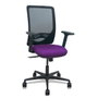 PIQUERAS Y CRESPO Silla Zulema con Mecanismo Sincro, Respaldo de Malla Negro y Asiento Morado