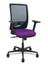 PIQUERAS Y CRESPO Silla Zulema con Mecanismo Sincro, Respaldo de Malla Negro y Asiento Morado