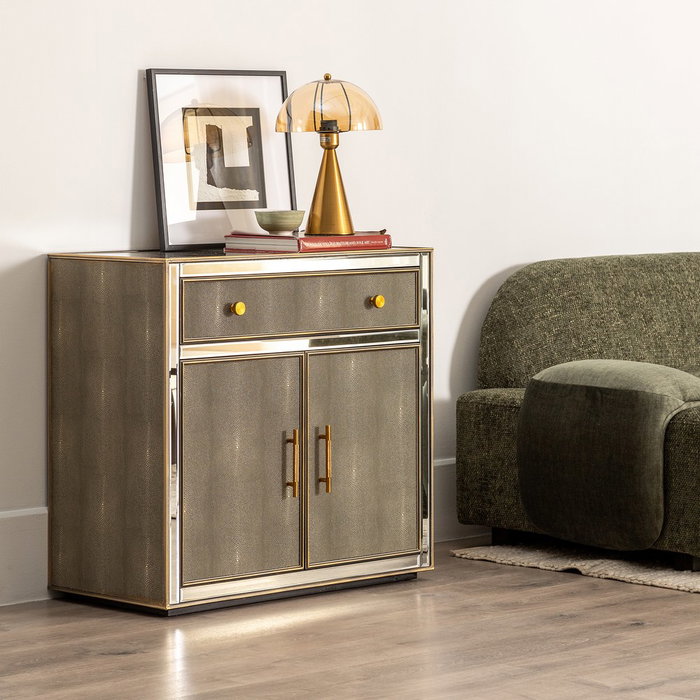 Mueble Recibidor Espejo Gris-Plata 81 X 41 X 76,50 cm Mueble Recibidor Espejo Gris-Plata 81 X 41 X 76,50 cm