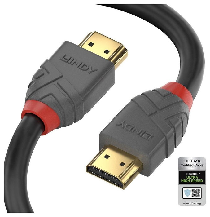 Lindy Cable HDMI Ultra High Speed Anthra Line 2m Negro