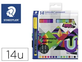 Staedtler 317 Rotulador Lumocolor Retroproyeccion Punta de Fibra Permanente Caja de 14 Unidades Colores Surtidos
