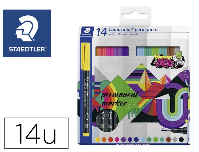 Staedtler Lumocolor 317 Caja de 14 Rotuladores Permanentes Surtidos Staedtler Lumocolor 317 Caja de 14 Rotuladores Permanentes Surtidos